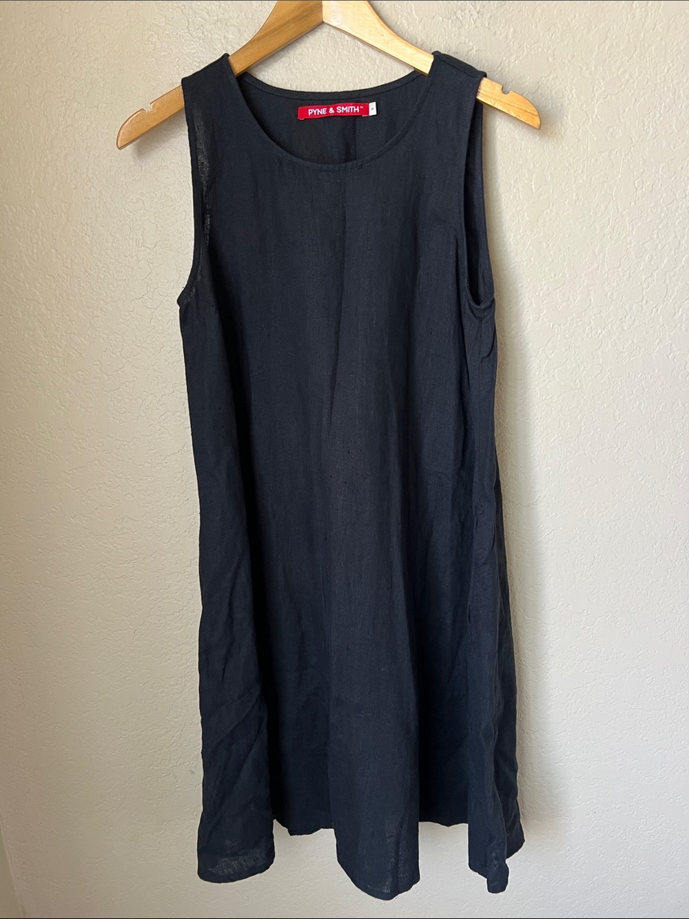 Pyne & smith black European flax linen sleeveless dress S - Picture 2 of 8